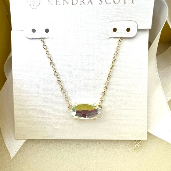 NWT Rare & Retired Kendra Scott Ever Necklace Dichroic & Yellow Gold Amazing! - Picture 11 of 14